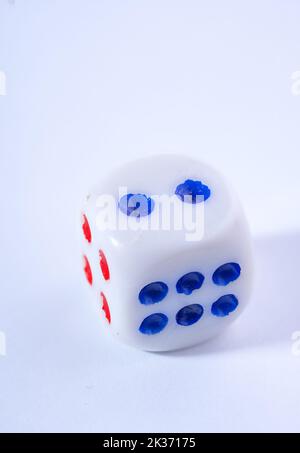 one gaming dice on isolated on white background Stock Photo