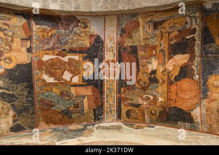 Frescoes of the ancient Byzantine church of Hagia Sophia in Trabzon, Turkey Stock Photo