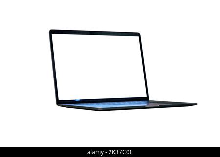 Computer laptop isolated on white background. Stock Photo