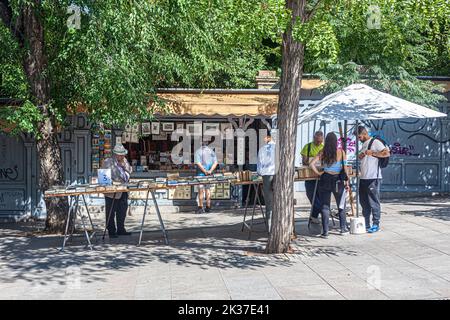 Iconic Madrid booksellers, Calle Claudio Moyano, Madrid, Spain. Stock Photo