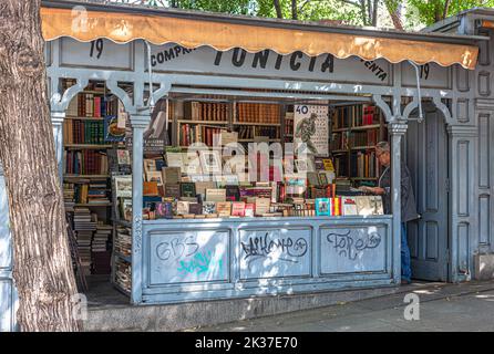 Iconic Madrid booksellers, Calle Claudio Moyano, Madrid, Spain. Stock Photo