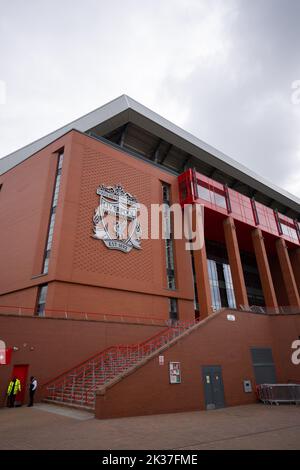 Liverpool, UK. 25th Sep, 2022. The exterior of Anfield before the Barclays Womens Super League fixture between Liverpool and Everton at Anfield in Liverpool, England. (James Whitehead/SPP) Credit: SPP Sport Press Photo. /Alamy Live News Stock Photo
