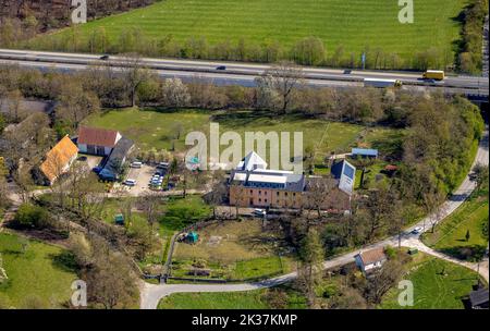 Aerial view, Johanna Russ House children's home in Westherbede, Witten, Ruhr area, North Rhine-Westphalia, Germany, DE, Europe, Children's home, Aeria Stock Photo