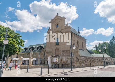 Krosno, Poland - June 12, 2022: Church of the Capucine Friars in Krosno. Stock Photo