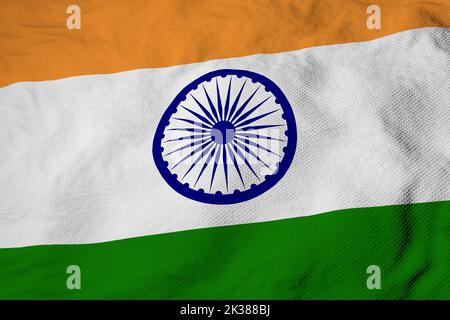 3D rendering of India flag waving on blue sky background, Independence ...