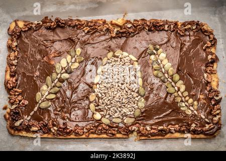 A closeup shot of mazurek - traditional Easter cake in Poland Stock Photo