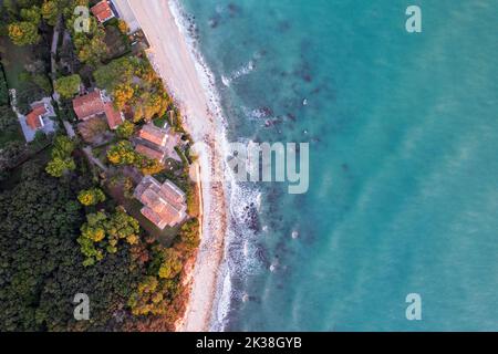 Aerial view of Portonovo in Marche region in Italy Stock Photo