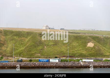 Shetland Transport freight, Scrabster, Thurso Bay, Caithness, Scotland, UK Stock Photo