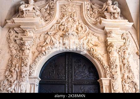 Co-Cathedral of San Nicolas de Bari, medieval church architecture in Alicante, Spain Stock Photo