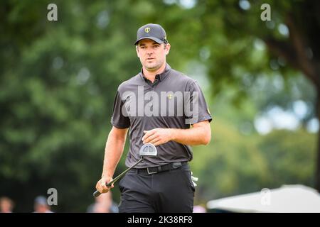 Charlotte, NC, USA. 25th Sep, 2022. Corey Conners during the Presidents Cup at Quail Hollow Club in Charlotte, NC. Brian Bishop/CSM/Alamy Live News Stock Photo