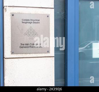 Sign for The Irish Council of General Practitioners in Lincoln Place, Dublin, Ireland. Tthe Irish professional body for general practitioners Stock Photo