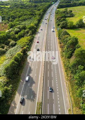 Aerial view of the M4 motorway in Brentford, West London, UK Stock ...