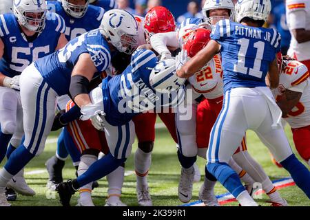 Kansas City Chiefs safety Juan Thornhill (22) makes an interception  intended for Cincinnati Bengals wide receiver Ja'Marr Chase (1) during an  NFL football game, Sunday, Dec. 4, 2022, in Cincinnati. The play