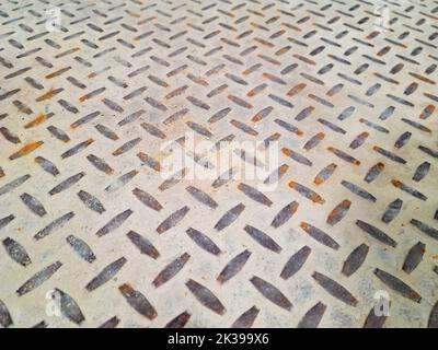 Rusty diamond plate pattern background Stock Photo