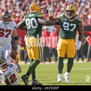 GREEN BAY, WI - DECEMBER 19: Green Bay Packers defensive tackle Jarran Reed  (90) celebrates during a game between the Green Bay Packers and the Los  Angeles Rams on December 19, 2022