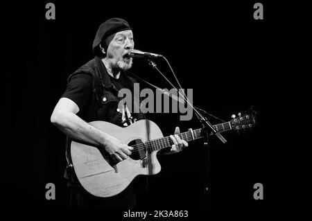 Singer, songwriter and master guitarist Richard Thompson performs, Sept. 24, 2022, Barre, VT, Opera House, USA. Stock Photo