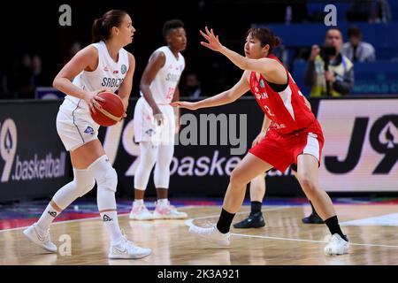 Sydney, Australia. 23rd Sep, 2022. Japan's Yuki Miyazawa during the 2022 FIBA Women's Basketball World Cup Group B match between Serbia 69-64 Japan at Sydney SuperDome in Sydney, Australia, September 23, 2022. Credit: Yoshio Kato/AFLO/Alamy Live News Stock Photo