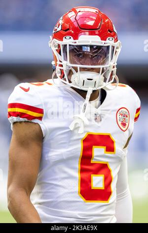 Kansas City Chiefs safety Bryan Cook (6) warms up on the field before ...