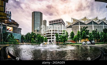 Suntec City view from JW Marriott along Nicoll Highway. Stock Photo