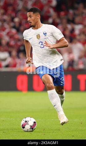 Copenhagen, Danemark. 25th Sep, 2022. William Saliba of France during the UEFA Nations League, League A - Group 1 football match between Denmark and France on September 25, 2022 at Parken Stadium in Copenhagen, Denmark - Photo Jean Catuffe/DPPI Credit: DPPI Media/Alamy Live News Stock Photo