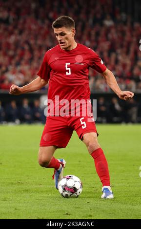 Copenhagen, Danemark. 25th Sep, 2022. Joakim Maehle of Denmark during the UEFA Nations League, League A - Group 1 football match between Denmark and France on September 25, 2022 at Parken Stadium in Copenhagen, Denmark - Photo Jean Catuffe/DPPI Credit: DPPI Media/Alamy Live News Stock Photo