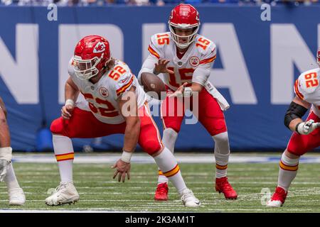 Kansas City Chiefs center Creed Humphrey (52) walks the sideline