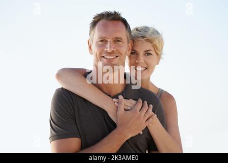 Getting the time together they deserve. a mature couple enjoying a day at the beach. Stock Photo