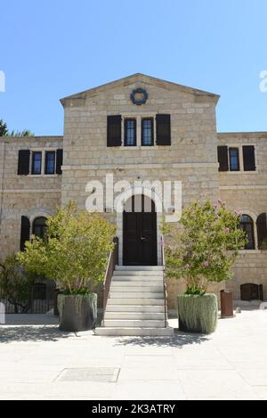 Beautiful old buildings along Emek Refaim Street in the German Colony in Jerusalem, Israel. Stock Photo