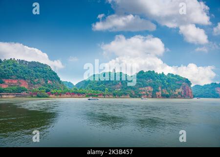 Beautiful Scenery of Leshan Giant Buddha Scenic Area, Sichuan Province, China Stock Photo