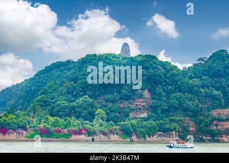 Beautiful Scenery of Leshan Giant Buddha Scenic Area, Sichuan Province, China Stock Photo