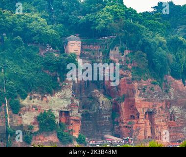 Beautiful Scenery of Leshan Giant Buddha Scenic Area, Sichuan Province, China Stock Photo