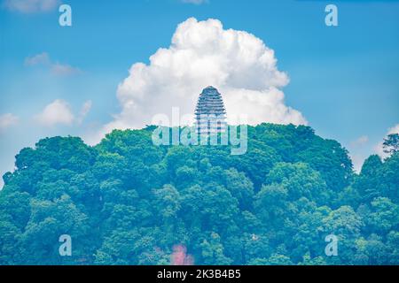 Beautiful Scenery of Leshan Giant Buddha Scenic Area, Sichuan Province, China Stock Photo