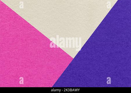 Texture of craft bright purple, navy blue and beige shade color paper background, macro. Structure of vintage abstract cardboard with geometric shape Stock Photo