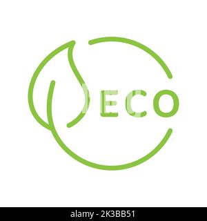 Eco leaf cycle vector icon. Sustainable and renewable energy, environment outlined symbol. Stock Vector