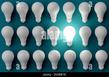 Thinking in a different, innovative and creative way. Finding an idea or solution. Individuality, leadership, originality, difference and uniqueness. Stock Photo