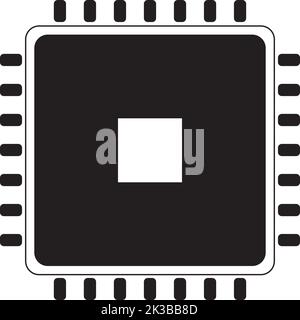 Computer CPU vector icon illustration EPS essential part of the computer and isolated web icon Stock Vector