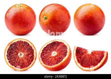 red blood orange, isolated on white background, clipping path, full depth of field Stock Photo