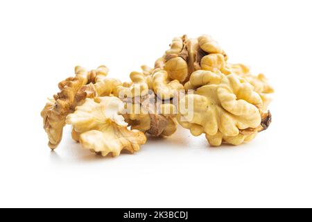 Peeled walnut isolated on the white background. Stock Photo