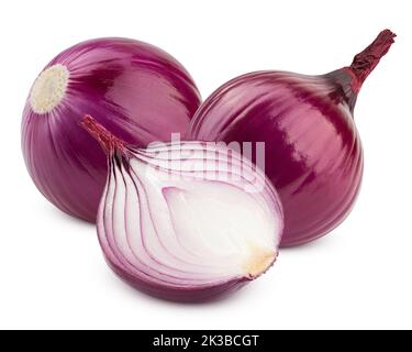 red onion isolated on white background, clipping path, full depth of field Stock Photo