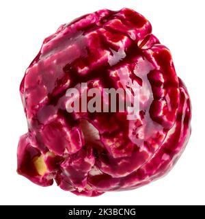 Colored fruity popcorn isolated on white background, clipping path, full depth of field Stock Photo