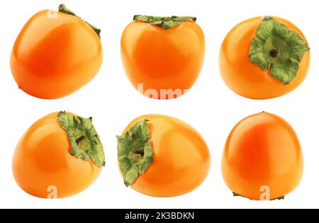 persimmon isolated on white background, clipping path, full depth of field Stock Photo