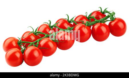 tomato cherry on branch isolated on white background, clipping path, full depth of field Stock Photo