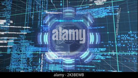 Image of data processing over 6g text Stock Photo