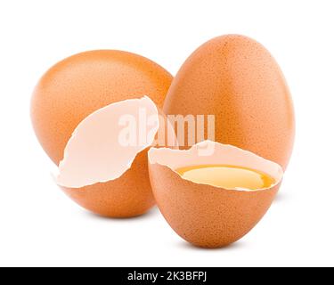 chicken egg, isolated on white background, clipping path, full depth of field Stock Photo