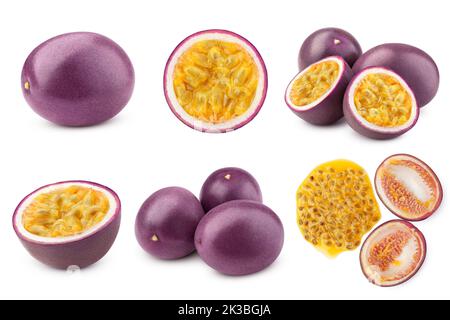 passionfruit isolated on white background, full depth of field Stock Photo