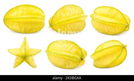 carambola, starfruit, isolated on white background, clipping path, full depth of field Stock Photo