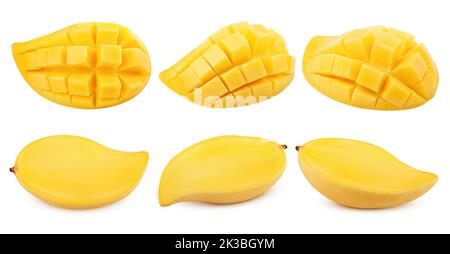 yellow mango isolated on white background, clipping path, full depth of field Stock Photo