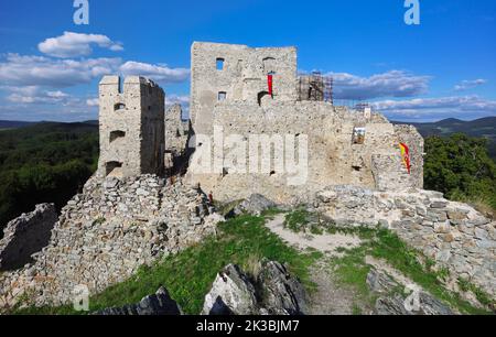 Ruin of castle Hrusov in Slovakia Stock Photo