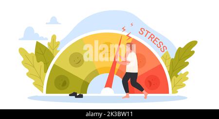Stress level measurement and control. Tiny people measure human ...