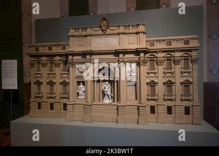 Museo di Roma, Palazzo Braschi  - a Model for the Trevi Fountain, 1733, carved and painted wood, painted terracotta Stock Photo